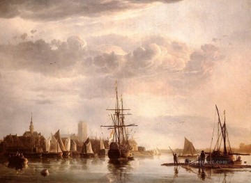  painter Art - View Of Dordrecht seascape scenery painter Aelbert Cuyp